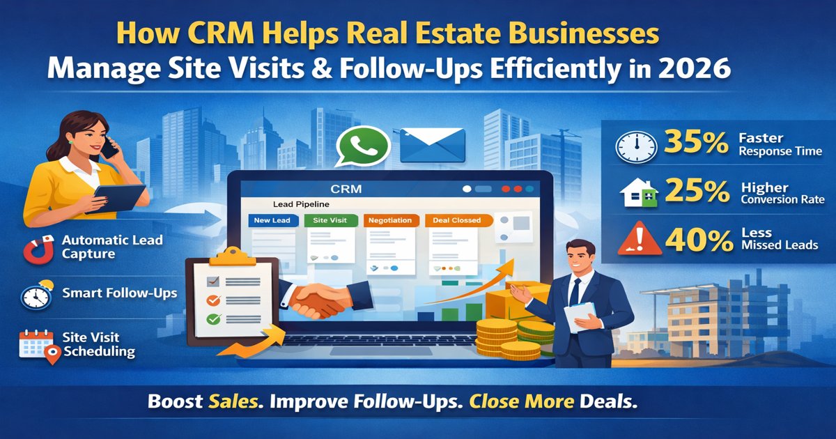 How CRM Helps Real Estate Businesses Manage Site Visits and Follow-Ups Efficiently in 2026