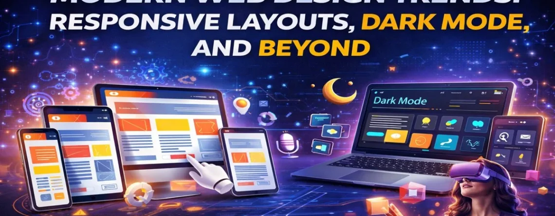 modern web design trends: responsive layouts, dark mode, and beyond