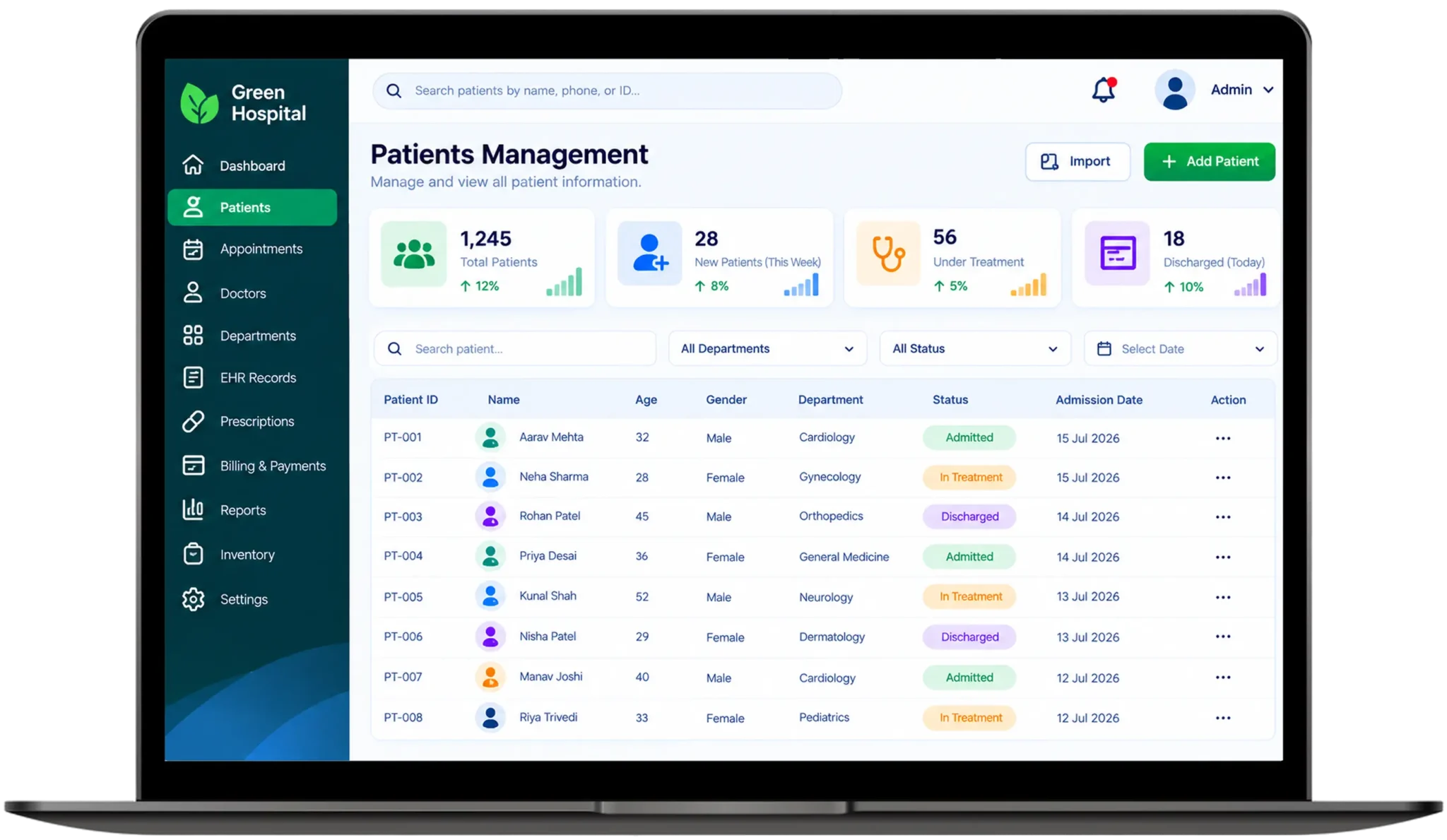 hospital-management-patient-portal-ui